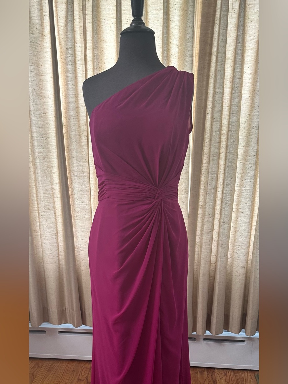 Jordan One-Shoulder Plum Evening Dress
